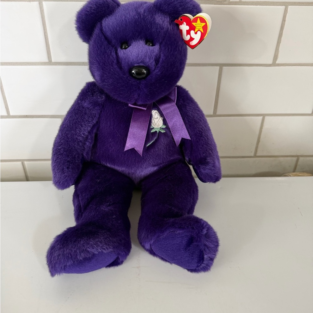 1998 Ty Beanie Buddy "Princess" 14" Princess Diana Memorial Bear